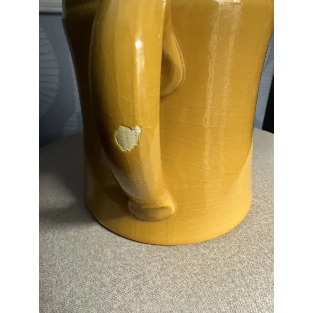 Sur La Table Pitcher Yellow with Pig Made in Italy Farmhouse French Country